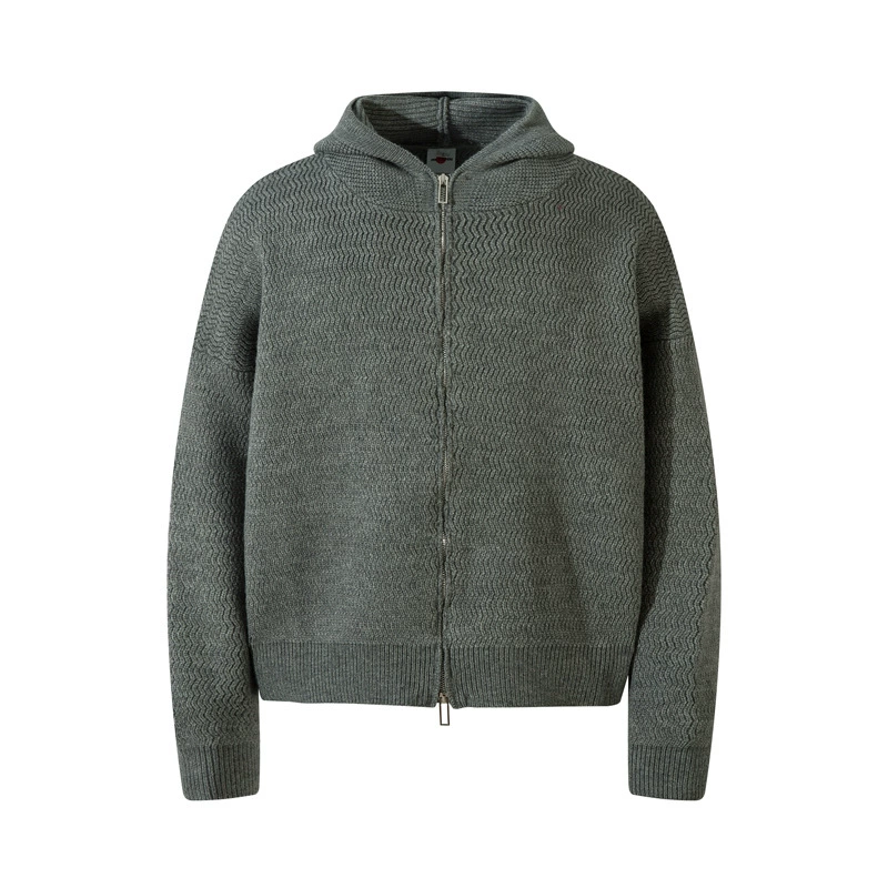 Куртка-хауди в стиле ZIP-up, вязанный японский стиль, унисекс повседневный, M–XL