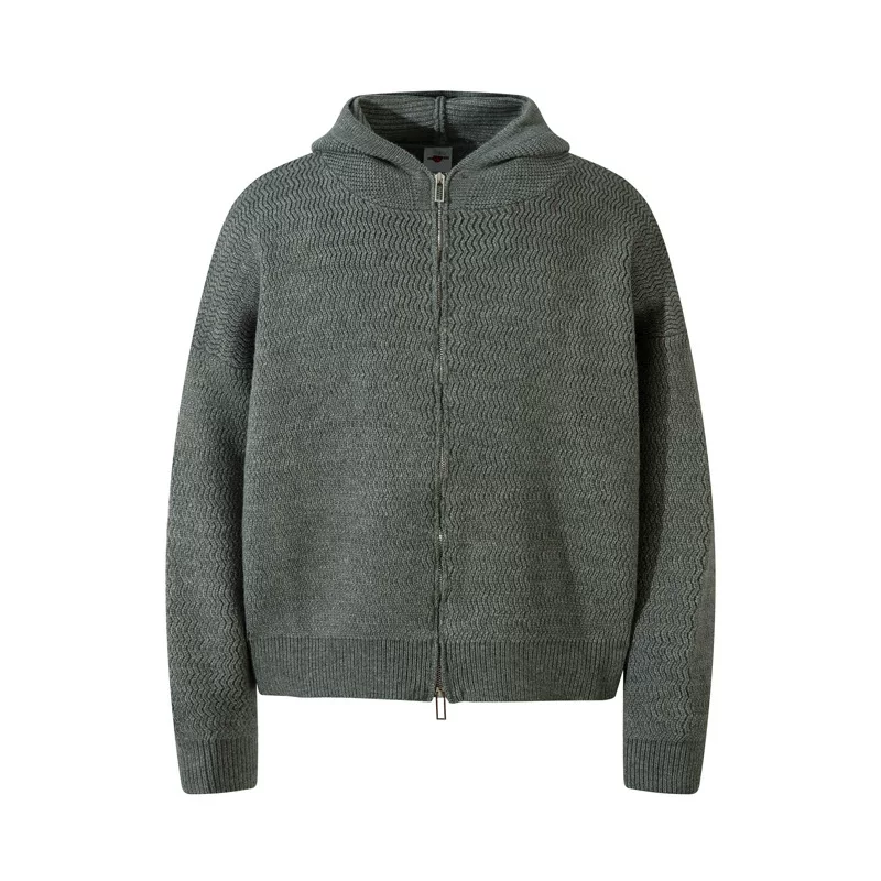 Куртка-хауди в стиле ZIP-up, вязанный японский стиль, унисекс повседневный, M–XL