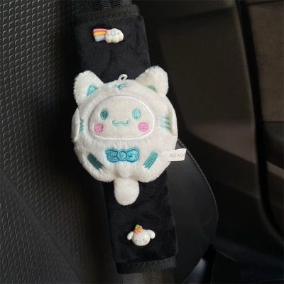 Car seat belt shoulder protective cover Sanrio Yugui dog cute creative cartoon safety belt cover anti-tightening neck product couple (Seat belt shoulder pad) - safety-belt-shoulder-pad-tail-yugui-no-specifications