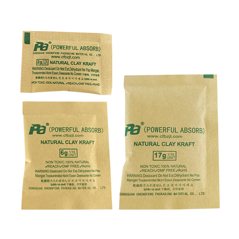 [Chengfeng] Desecante degradable ecológico Desecante de montmorillonita de papel kraft Desecante de cuero para ropa y zapatos