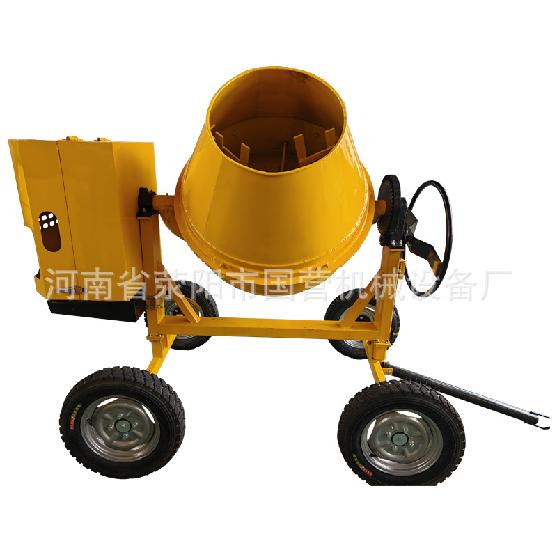 350 / 500 mezcladora diesel móvil fabricante de equipos mecánicos tanque amarillo pequeño mezclador de cemento de mortero