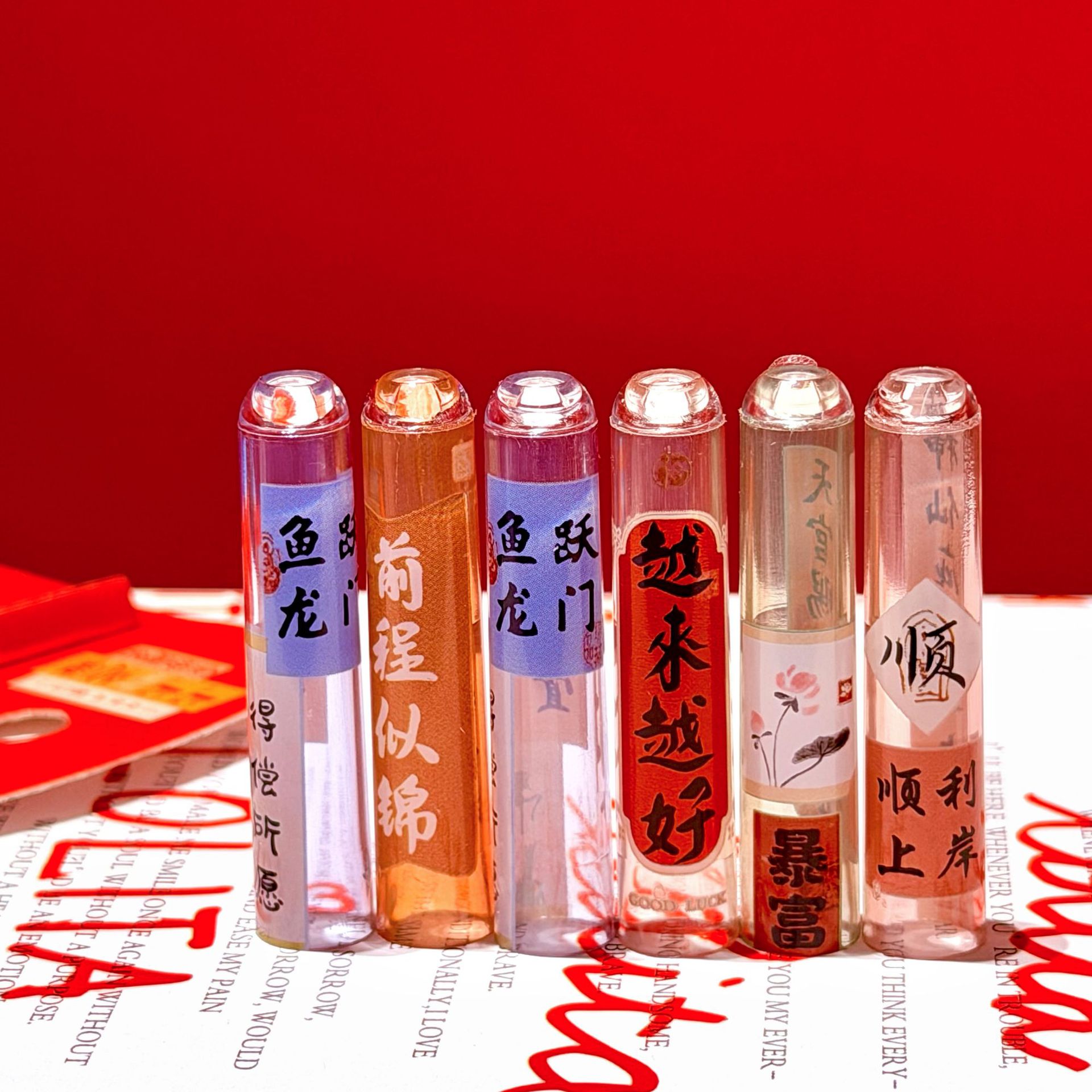 Bendiciones de texto bendición lápiz cubierta de dibujos animados de alto valor facial cubierta protectora afortunada anti-rotura anti-estampado artículos de papelería creativos