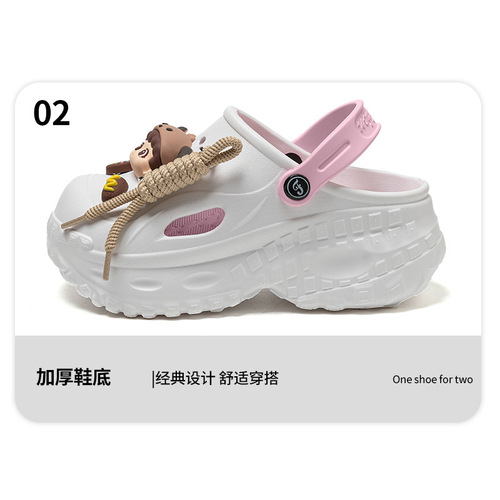 Cartoon Cute Baotou Sandals Beach Shoes Thick-Soled Croc Shoes Women's Summer Fashion Outer Wear New Style