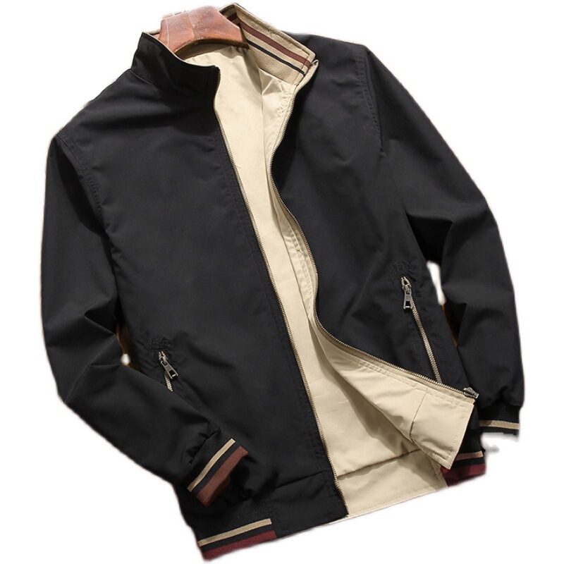 Cross-border Men's Sports Jacket Double-sided Collar Casual Jacket plus size Colorblock Jacket Fashionable Jacket for Youth