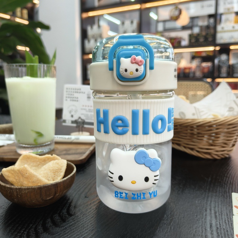 파란색 식품 등급 + 작은 인형 4개 + 3D 큰 고양이 머리