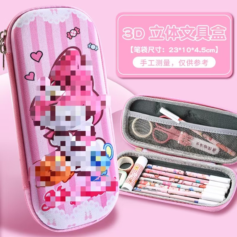 Caja de papelería 3D estudiantes de primaria bolsas de lápiz de alta capacidad caja de lápiz tridimensional nueva caja de lápiz EVA de dibujos animados al por mayor