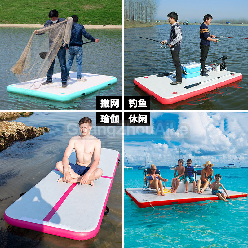 Amazon Cross-border Inflatable Floating Platform Wharf Floating Row Water Yoga Mat Water Resting Platform Floating Platform