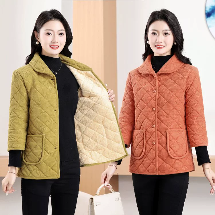 Среднее и старое женское осеннее и зимнее пальто с рукавами