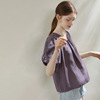 Summer silk T-shirt, bra top for leisure, puff sleeves