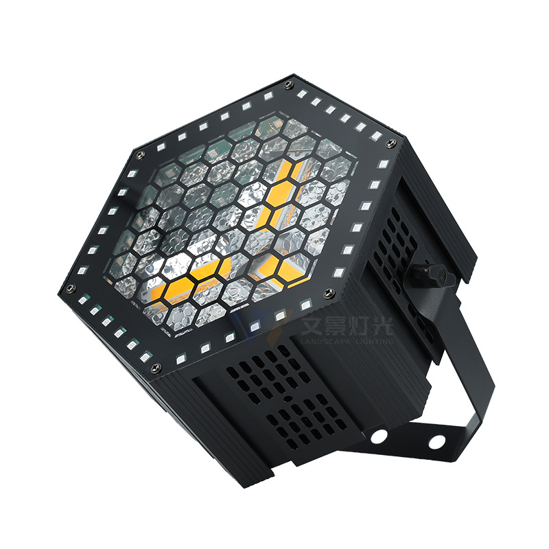Wenjing lámpara retro hexagonal LED de un solo cabezal, marquesina, sala de transmisión en vivo, barra, luz de efecto de fondo intermitente, luz de matriz