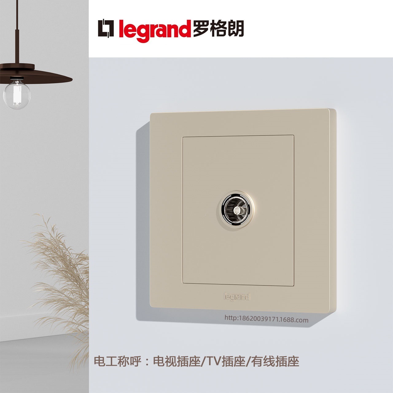 Legrand/罗格朗 博蕴系列 一位电视插_粉铂金 ES31VTV75-C2