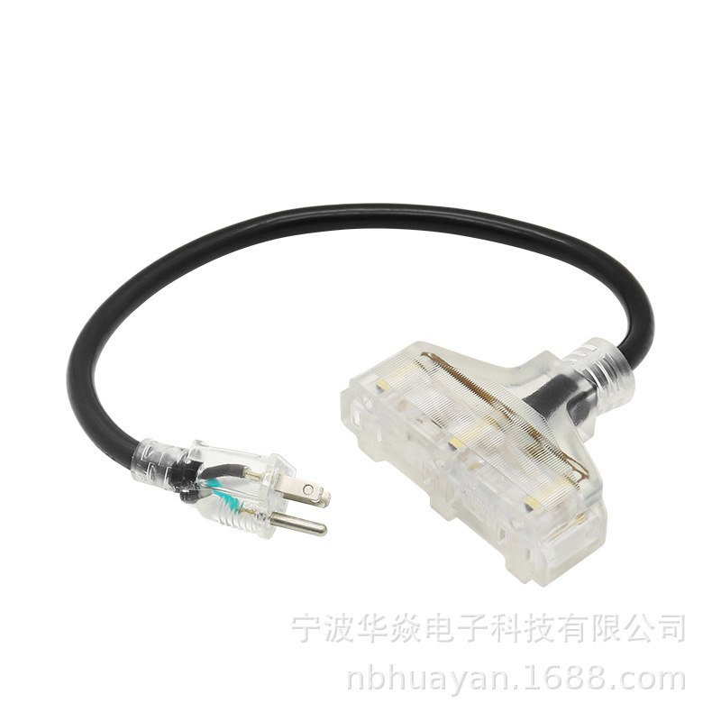 工厂货源美标美规NEMA5-15P医疗插头 数据传输网N5-15R插座延长线