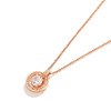 Golden necklace stainless steel, fashionable chain for key bag , brand pendant, jewelry, Korean style, pink gold, 18 carat