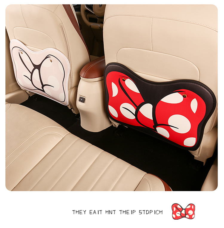 Polka Dot Anti-Kick Pad Chair Back Hanging Short Chair Back Anti-Kick Pad Car Seat Chair Back Anti-Fouling Pad Bow Type