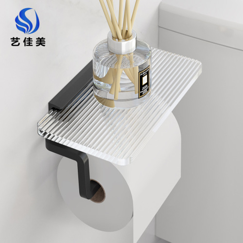 Factory direct supply bathroom roll paper holder without punching toilet paper box bathroom light luxury acrylic paper towel holder