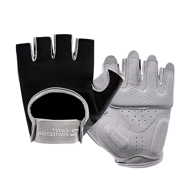 Medio dedo guantes deportivos de fitness Delgado transpirable absorbente de sudor antideslizante protector de mano entrenamiento barra horizontal montar al aire libre hombres y mujeres guantes