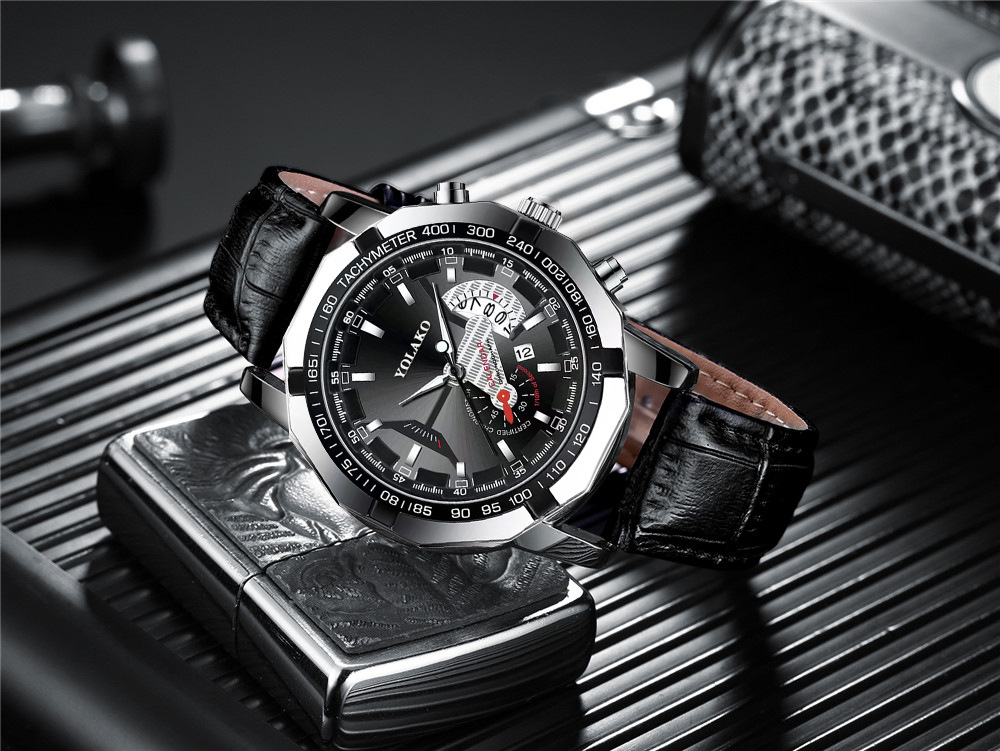 Watch Non-mechanical Watch Large Dial Men's Watch Men's Watch Super Large New Concept Calendar Creative Belt_voghion.com