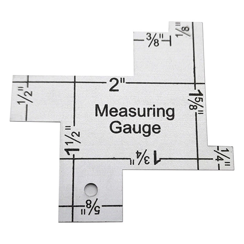 Алюминиевый толщиномер ручной работы Британский лоскутный инструмент Алюминиевый сплав Лоскутная линейка толщиномер