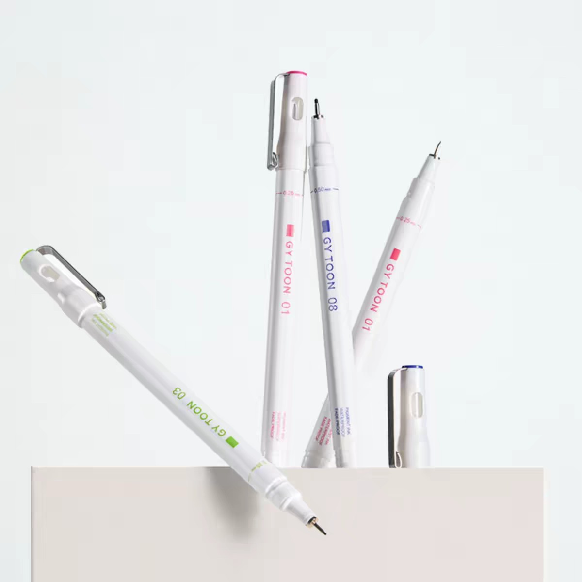 Kokuyo GY TOON Cloud White Series Needle Pen Drawing Pen Hand-drawing Waterproof Liner Pen Black Gel Pen for Drawing