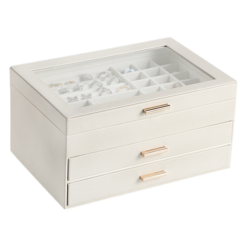 Suministro directo transfronterizo caja de almacenamiento de joyas multicapa, ventana abierta, sentido de alta gama, decoración del hogar de gran capacidad, exhibición de joyas tipo cajón