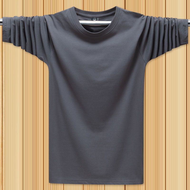 Cheap Clothes for Construction Workers Men's Long Sleeve T-Shirt Thin Round Neck Slim Fit Base Shirt