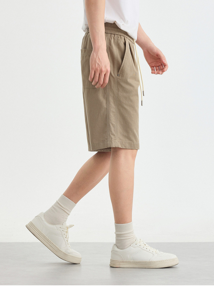 Quần short nam ống đứng dáng thẳng chất liệu cotton pha Lycra phong cách công sở — đen chi tiết 19