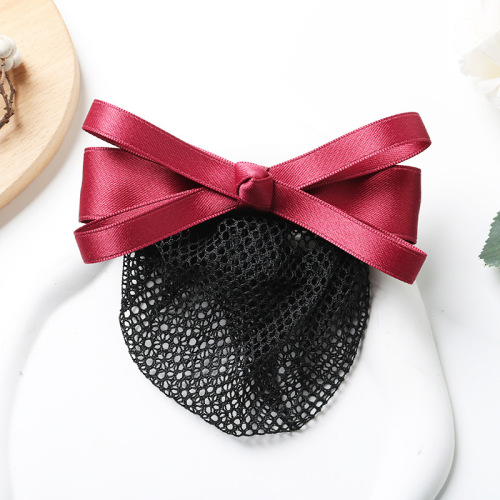 Professional flower hair net cotton with bow headdress bank post mobile stewardess nurse employee bun hair hair accessory