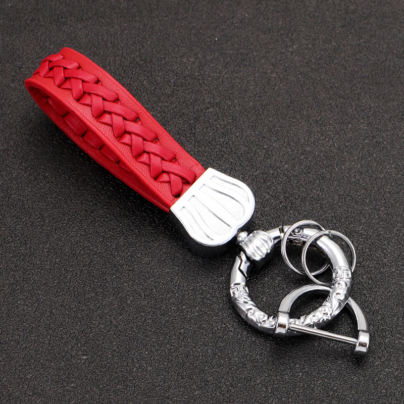Productos transfronterizos Llavero de coche Corona Llavero de metal Material de aleación de zinc Cuerda de cuero duradera de alta gama Llavero