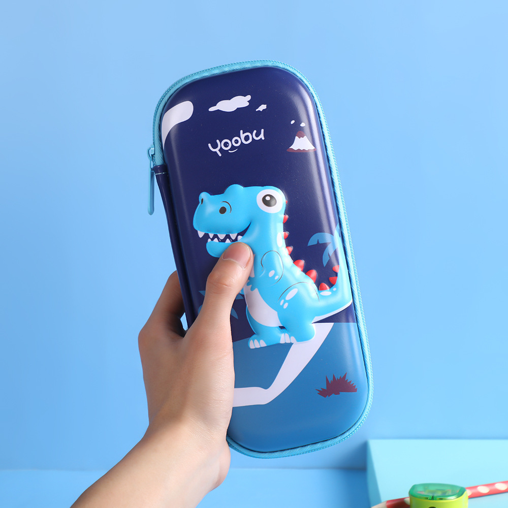 Caja de papelería de dibujos animados, niños lindos, estudiantes, niños y niñas, bolsa de papelería, caja de lápices de gran capacidad, bolsa de lápices tridimensional al por mayor