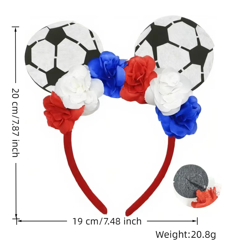 Fútbol transfronterizo simulación de flores fiestas Copa del Mundo atmósfera decorativa banda de pelo Europa fanáticos decoración banda de cabeza de fútbol