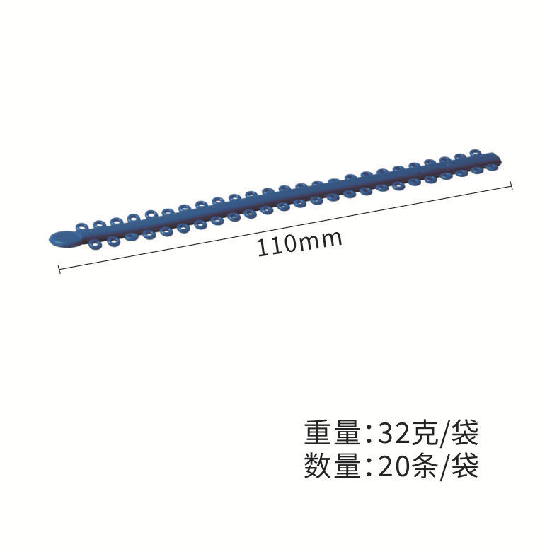 Anillos de ligadura ortodóntica transparentes largos para enseñanza dental transfronteriza, anillos de ligadura dentales de colores, 20 piezas/bolsa