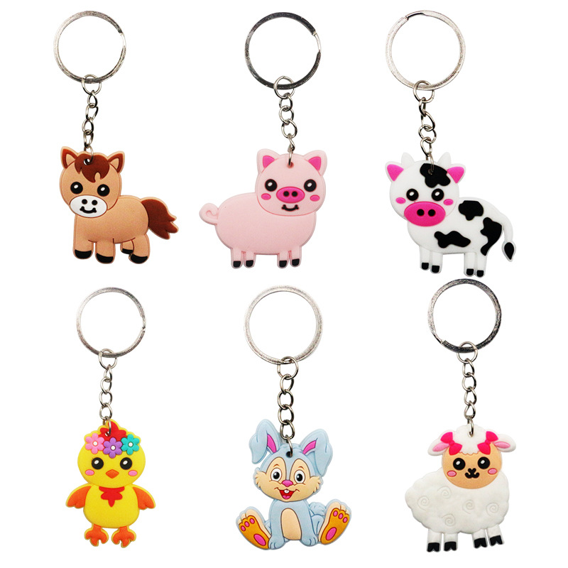 Cute Rabbit Animal Silica Gel Keychain display picture 1