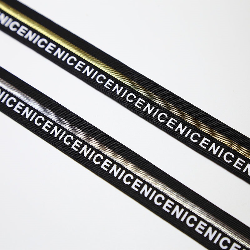 2cm薄款包边条可对折薄松紧带黑白字母松紧带印刷薄款弹力皮筋