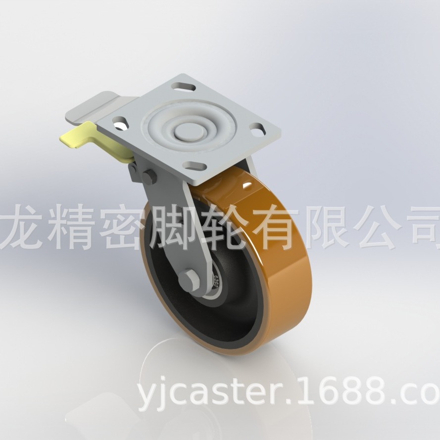 通用型抗冲击重型轮 新型刹4/5/6/8寸PU聚氨酯静音机械工业脚轮