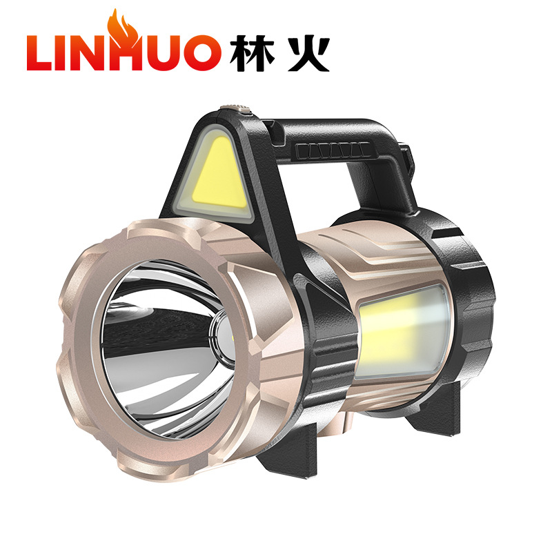 Nueva Luz de rescate de emergencia de carga USB transfronteriza generación de energía de manivela al aire libre reflector portátil LED con advertencia de bocina