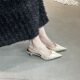 Pointed Stiletto Heel Women's Shoes 2025 Spring and Summer New Pleated Baotou Empty Sandals with Skirt Evening Shoes