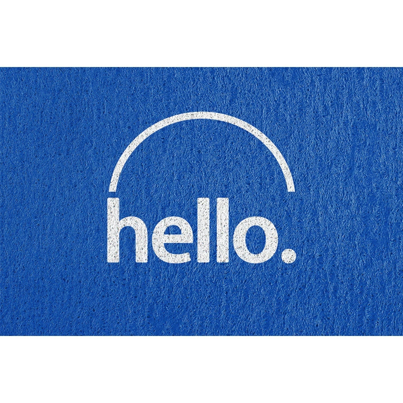 Door mat Hello — silk-circle welcome doormat, absorbent non-slip surface, multiple sizes