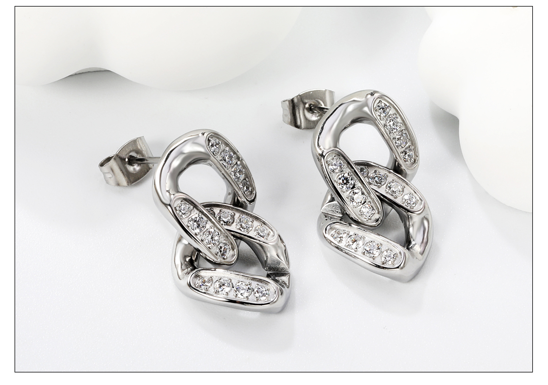 Drop Earrings, Ear Studs Classification 1 Pair Quantity 1 Pair Vintage Style Classic Style Water Droplets Plating 304 Stainless Steel Drop Earrings Ear Studs