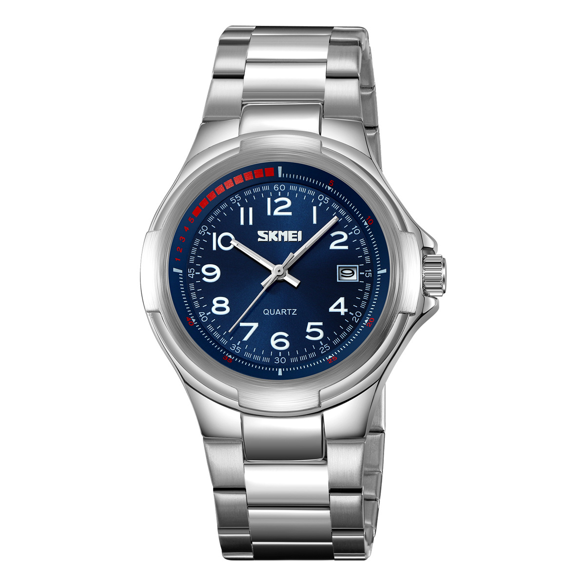 Reloj de hombre de comercio exterior transfronterizo correa de acero impermeable reloj de cuarzo calendario reloj de negocios fuente al por mayor