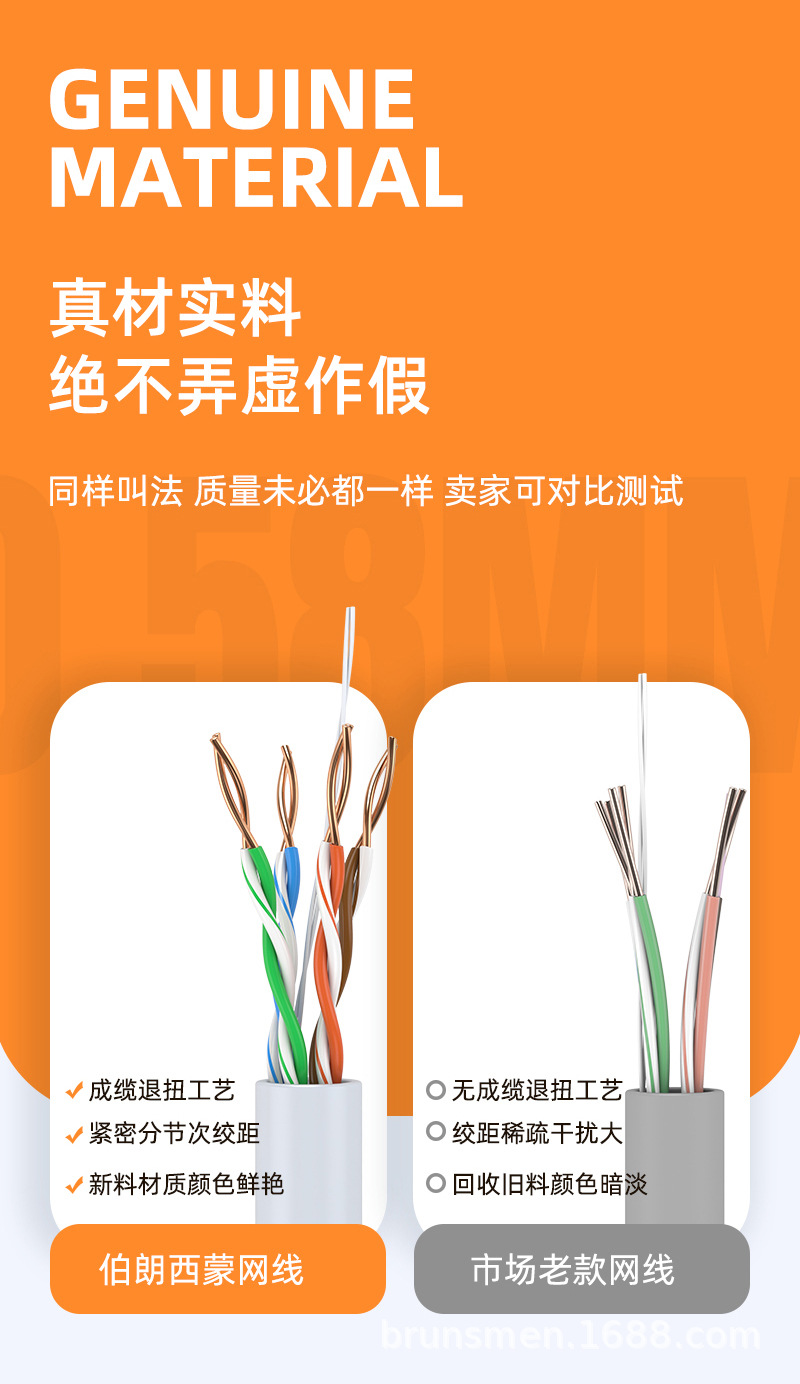 非屏蔽超五类无氧铜工程网线 cat5e电脑高速网络双绞线305米箱线-阿里巴巴