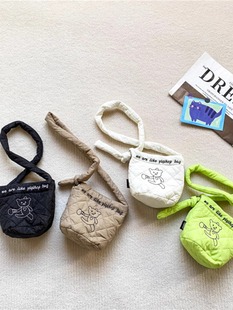 Factory Customized Shoulder Crossbody Bag, Quilted Cotton Clothing Bag, Kidsren's Bucket Bag, Baby Coin Purse, Logo Can Be Customized