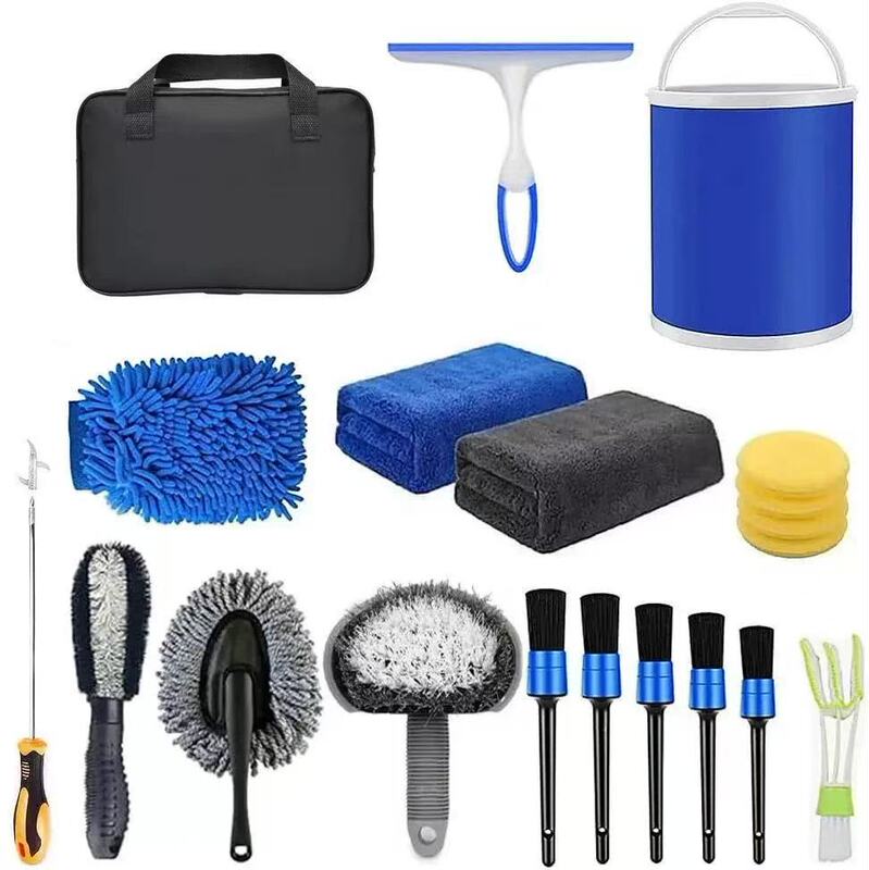 New Amazon 20-Piece Car Wash and Cleaning Tool Kit, Complete Car Detailing and Interior Care Kit, Car Wash Brush