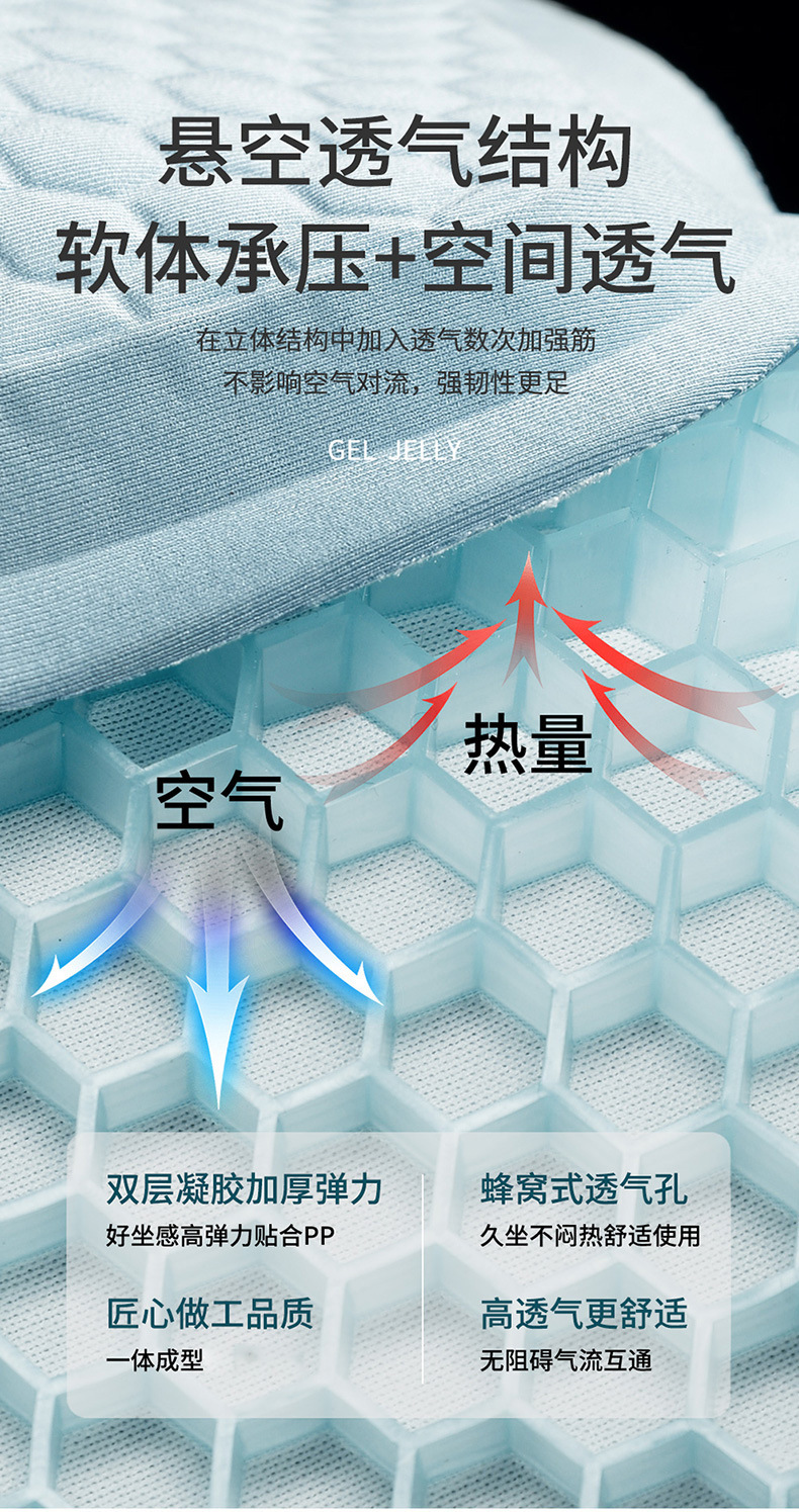 Summer Car Multifunctional Seat Cushion Egg Gel Seat Cushion Four-Season Universal Honeycomb Office Cooling Cushion