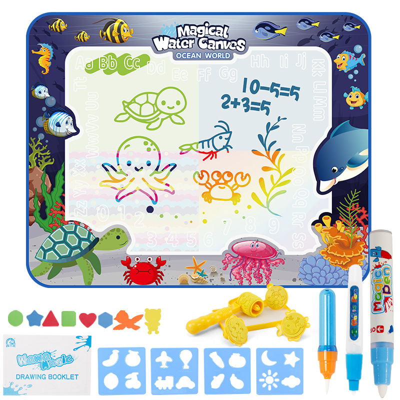 亚马逊动物夜光水画布彩色涂鸦毯绘画写字绘画儿童早教益趣玩具