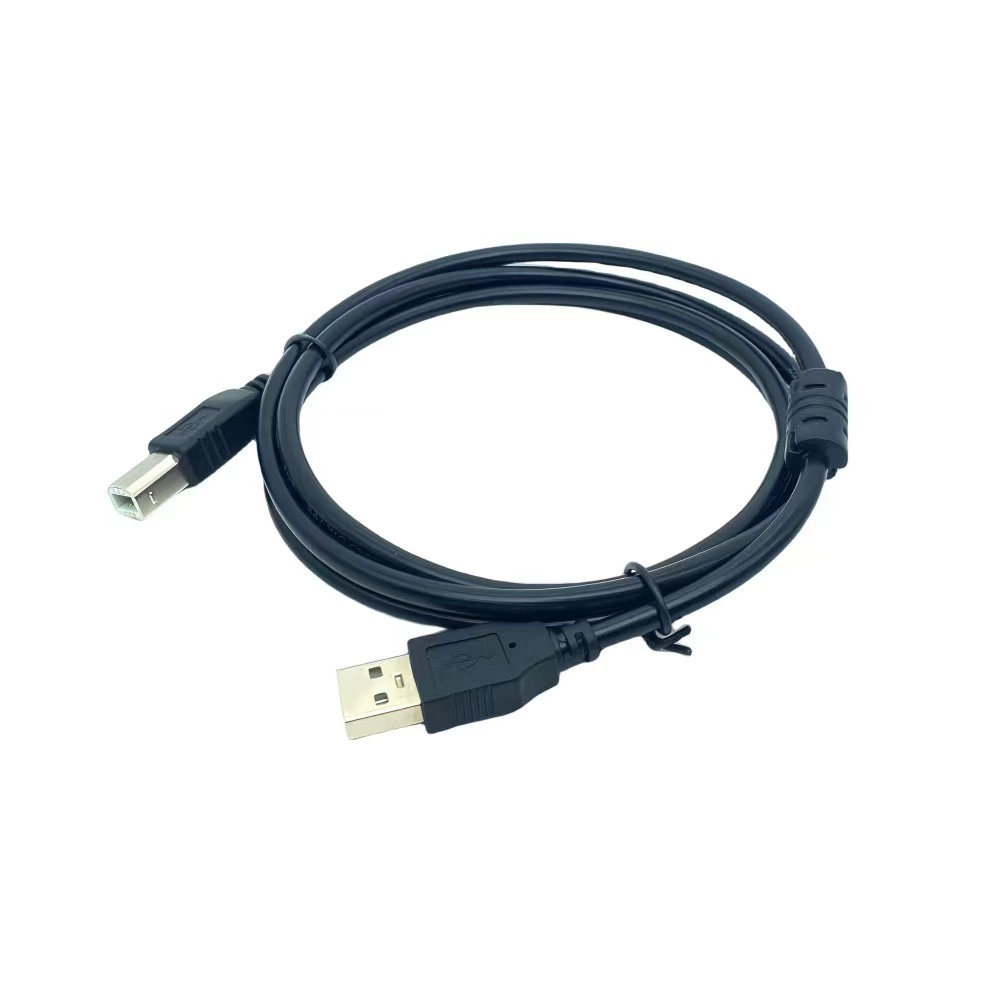 Кабель для печати 1.8м USB2.0, чистая медь, чёрный квадратный разъём, принтерный кабель A/B, кабель для подключения принтера к ПК
