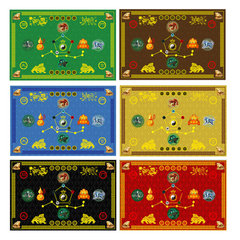 Selected Entryway Doormat, "Open for Luck" Entrance Mat, Crystal Fleece, Red, Fortune-Bearing Door Mat, Six Emperors Coin Feng Shui Mat