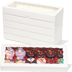 Amazon Spot Cross-Border Chocolate Packaging Box Transparent Cake Box Baking Packaging Small Wave Long Dessert Box