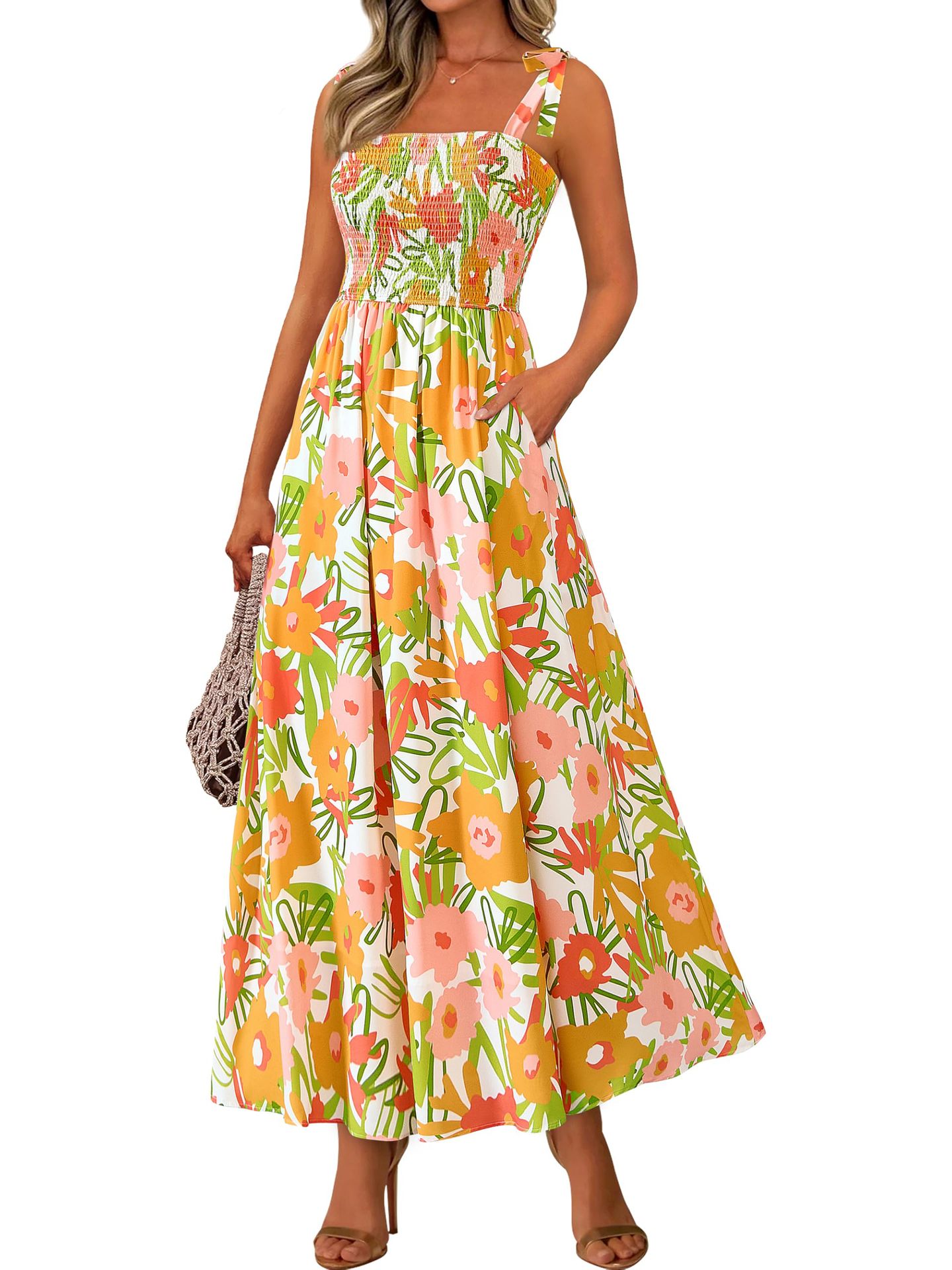 2026 Summer Commute Style Women Sleeveless Printed Long Camisole Dress_ecoleips.com