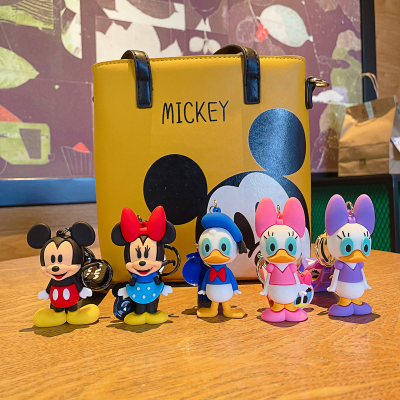 Llavero Creativo de Mickey y Minnie, Colgante de Muñecos de Dibujos Animados, Accesorio para Bolsos y Llaves de Coche, Regalo de Joyería