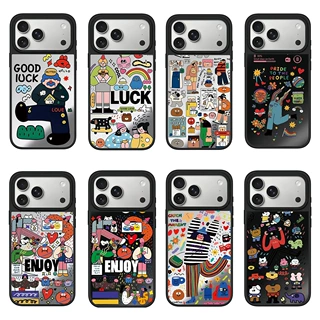 手机壳苹果18pro迪斯科联名款磁吸镜面适用iphone16潮流创意C家